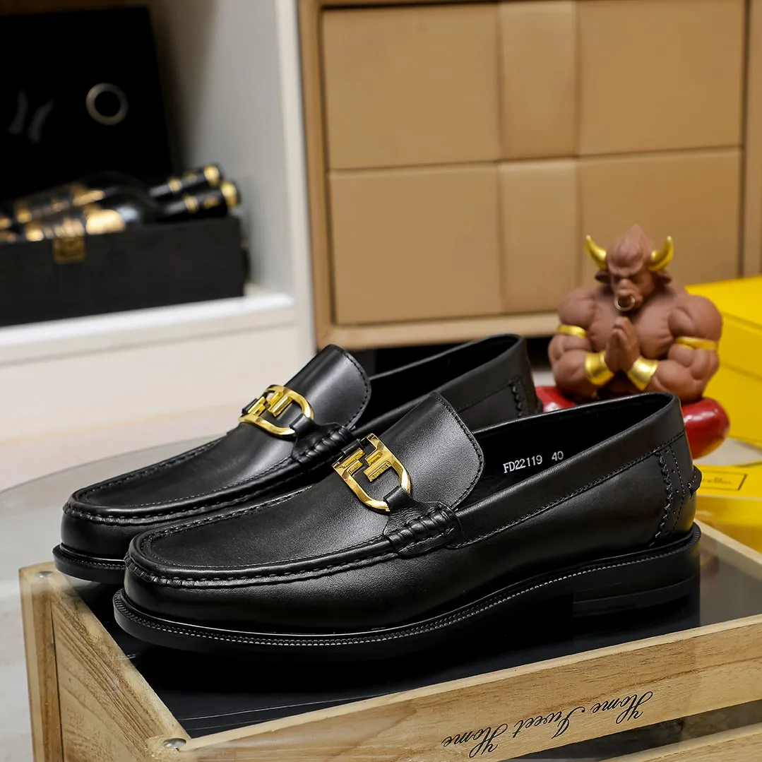 Men's shoes💰440 🕷🕷【FENDI】The latest men's formal leather shoes🇨🇳Classic series not to be missed💯The first layer is made of imported first-layer cowhide☘Original quality, the leather is smooth and delicate🎋The version is awesome, the perfect streamlined silhouette🍇🐮Leather lining, black, size 38-45...